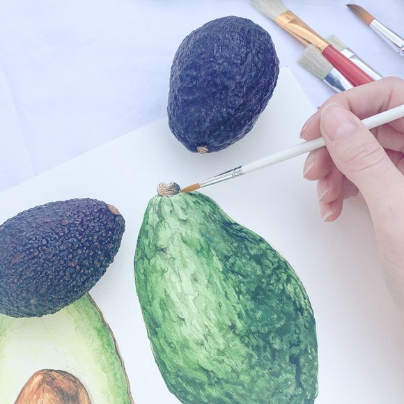 Print of ORIGINAL Watercolour Painting 🥑 Avocado - Picture 4 of 7